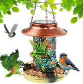 Solar Bird Feeder For Outdoors Hanging, Metal Wild Bird Feeder For Cardinals Solar Garden Lantern With S Hook As Gift For Bird Lovers